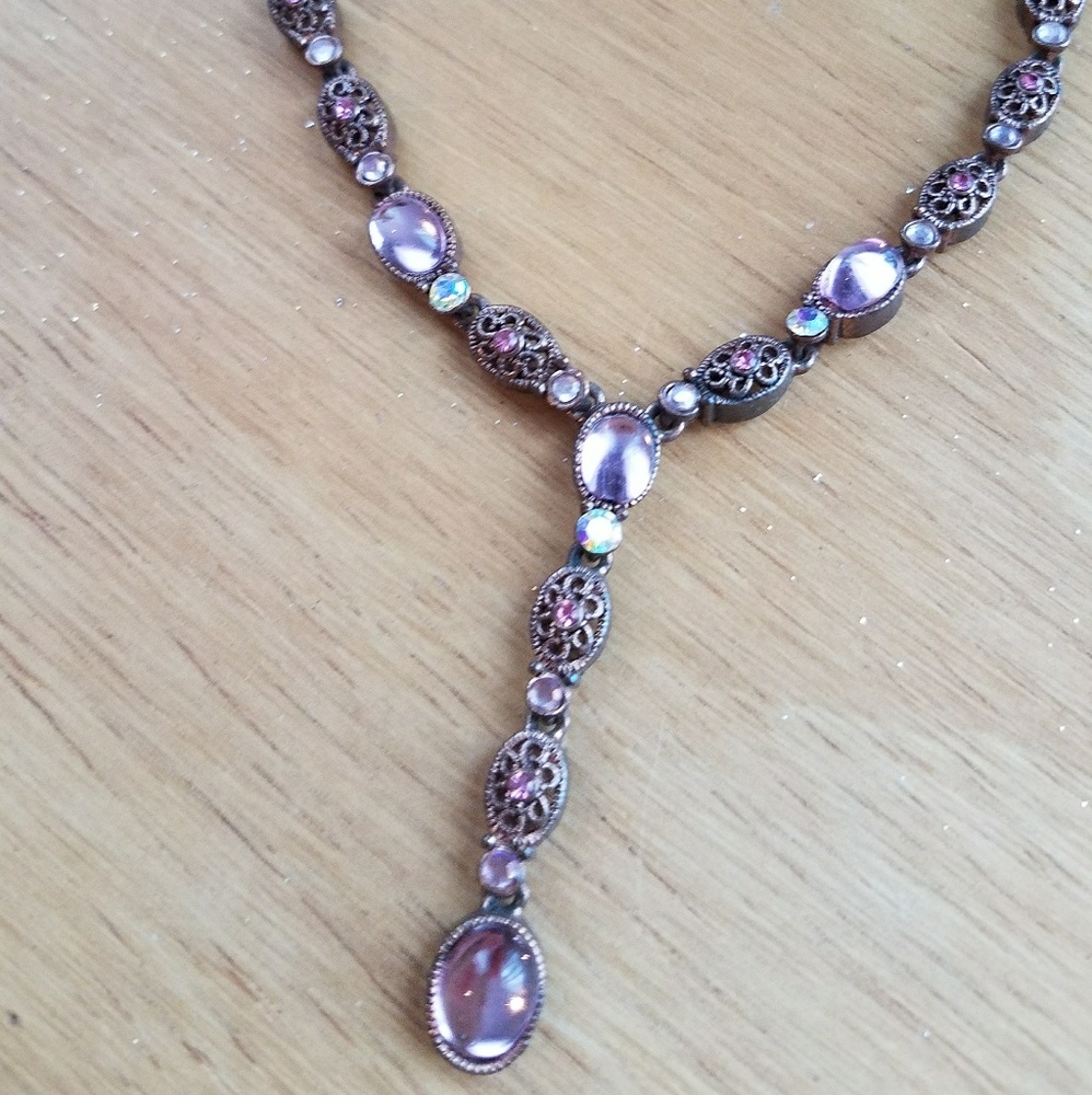 Pretty in pink earrings and necklace set